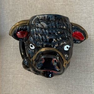 Vintage Western Animal Bull Mug Decor Bar